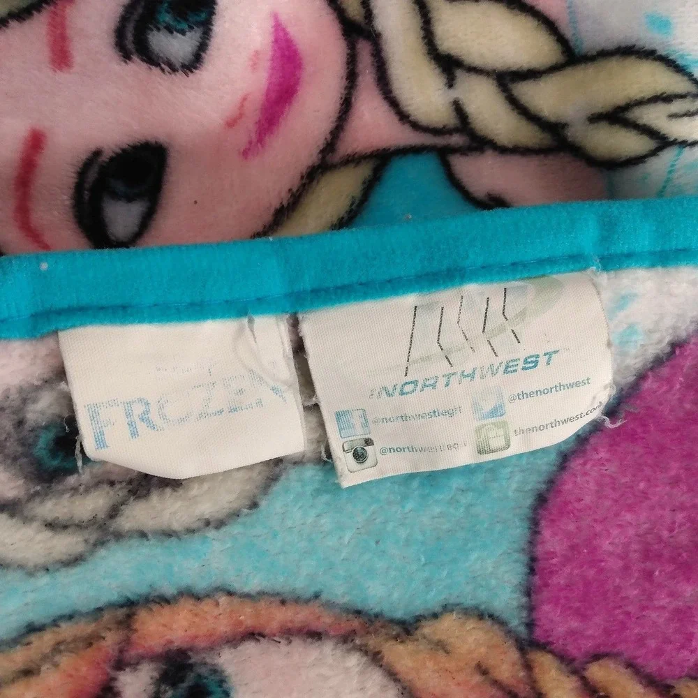 Northwest Disney FROZEN Elsa Anna HEART FRAMES Plush Silk Touch Fleece Throw